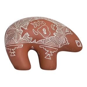 Pottery Bear Sculpture Spirit Bear Southwestern 6x4 Inches
